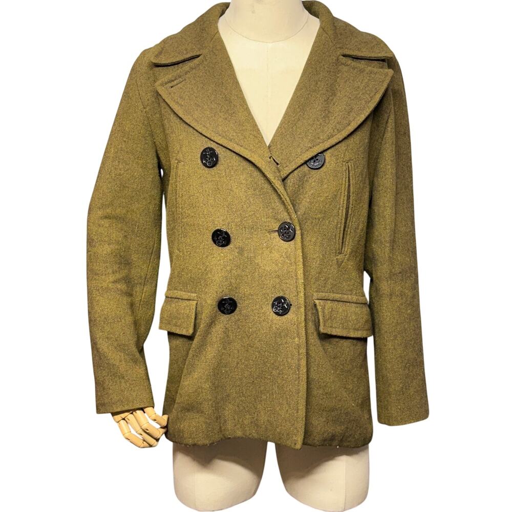 Vintage Abercrombie Fitch Double Breasted Wool Peacoat Outdoor Med 90s Utility